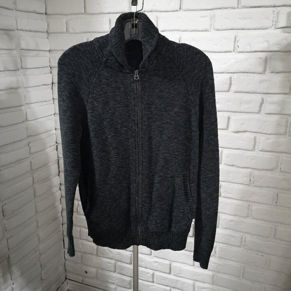 American Eagle Men's Size XS Full Zip Dark Grey Sweater